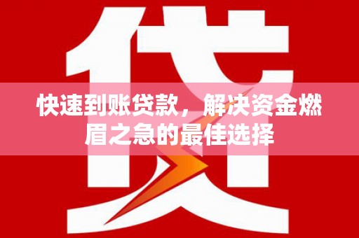 靖宇快速到账贷款，解决资金燃眉之急的最佳选择