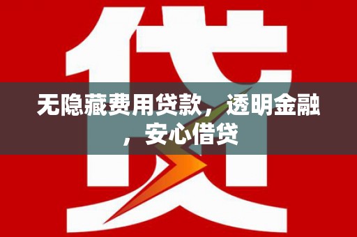 靖宇无隐藏费用贷款，透明金融，安心借贷