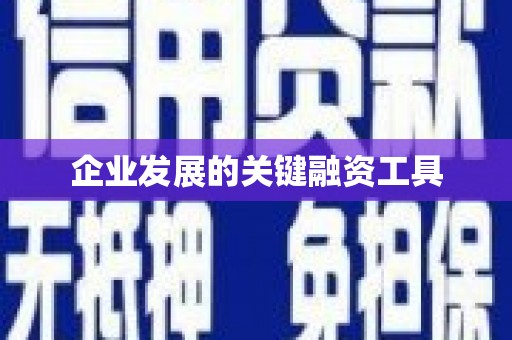靖宇企业发展的关键融资工具