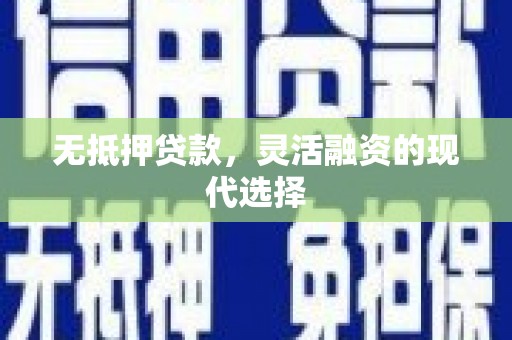 靖宇无抵押贷款，灵活融资的现代选择