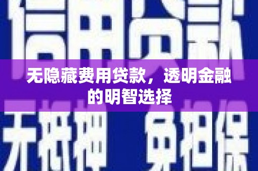 靖宇无隐藏费用贷款，透明金融的明智选择