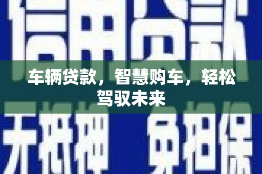 靖宇车辆贷款，智慧购车，轻松驾驭未来
