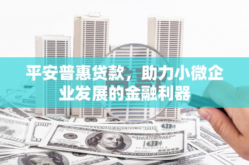 靖宇平安普惠贷款，助力小微企业发展的金融利器