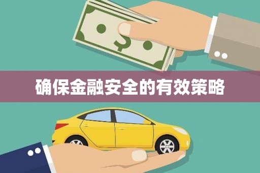 靖宇确保金融安全的有效策略
