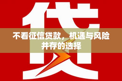 靖宇不看征信贷款，机遇与风险并存的选择
